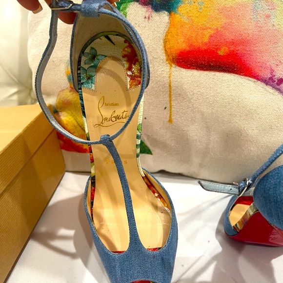Christian louboutin senora 100 Jean Hawaii sandal sz40 - Picture 6 of 8